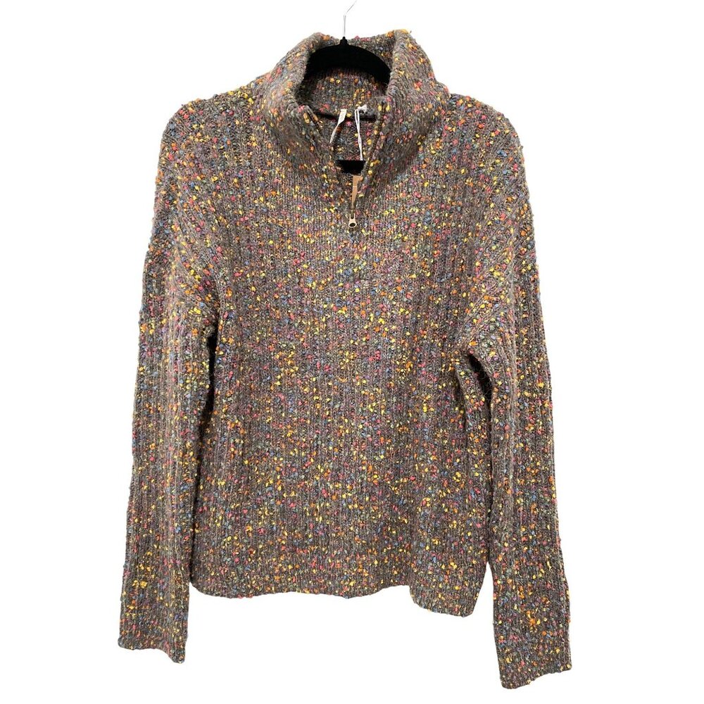 Hello Nite Revolve Quarter Zip Speckled Knit Half-Zip Sweater Medium NWT
